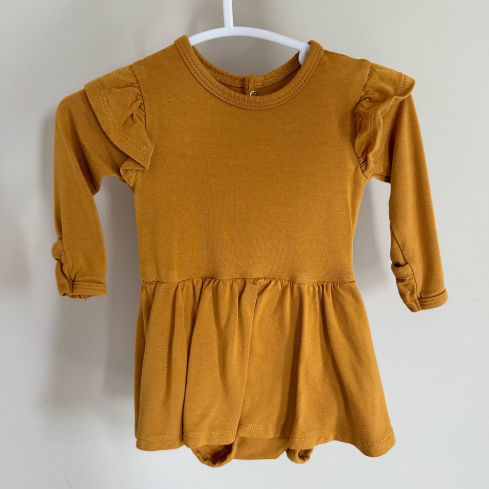 Kyte Baby Long Sleeve Twirl Bodysuit Dress EUC